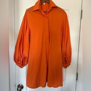 Vibrant Orange Long-Sleeve Dress